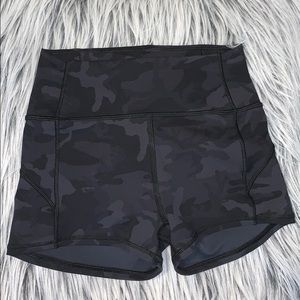 Lululemon tight shorts. Black camouflage.
